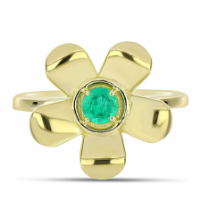  Arannyal Bevont Ezüst Gyűrű Kolumbiai Smaragddal, Y62337/54 gyűrű