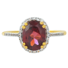  Arannyal Bevont Ezüst Gyűrű Rhodolit Gránáttal és Fehér Topázzal, PCY8981/57