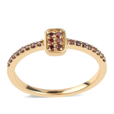  Arannyal Bevont Ezüst Gyűrű Vörös Gyémánttal, ROS746/57 gyűrű