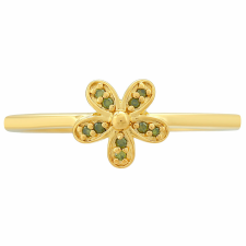  Arannyal Bevont Ezüst Gyűrű Zöld Gyémánttal, PCY11263/54 gyűrű