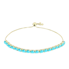  Arannyal Bevont Ezüst Karkötő Csipkerózsika Türkizzel, Y62285 karkötő