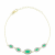  Arannyal Bevont Ezüst Karkötő Kolumbiai Smaragddal és Fehér Gyémánttal, Y62551