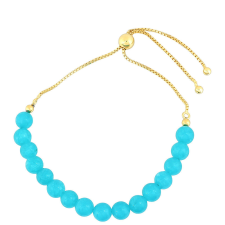  Arannyal Bevont Ezüst Karkötő Paraiba Kvarccal, PCY11455 karkötő