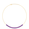  Arannyal Bevont Ezüst Nyaklánc Marokkói Ametiszttel, XGK133