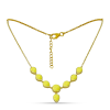  Arannyal Bevont Ezüst Nyaklánc Sárga Szerpentinnel, Y58309