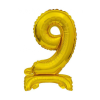  Arany B&C Gold mini 9-es szám fólia lufi talppal 38 cm