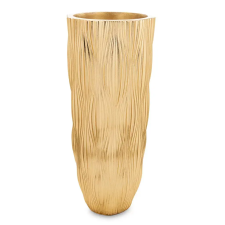  Arany dekor padlóváza – modern exkluzív design váza hullámos mintázattal 35x90 cm dekoráció