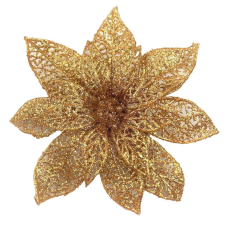  ARANY GLITTERES MIKULÁSVIRÁG FEJ CSIPESSZEL party kellék