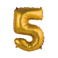 Arany Gold Matt 5-ös mini szám fólia lufi 35 cm party kellék
