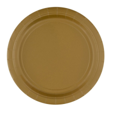 Arany Gold papírtányér 8 db-os 23 cm party kellék