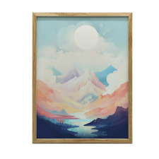  ARANY KERETES PLAKÁT FALRA HEGYEK PASZTELLDALMÁJA 50x70 CM grafika, keretezett kép