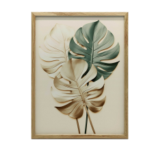  ARANY MONSTERA FALI PLAKÁT FA KERETBEN 30x40 CM SÖTÉTBANA grafika, keretezett kép
