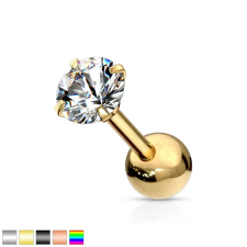  Arany Színű 316L Orvosi Acél Egyenesszárú Piercing Csillogó Cirkónia Kővel egyéb ékszer