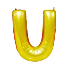  Arany színű, betű alakú fólia lufi, léggömb – U party kellék