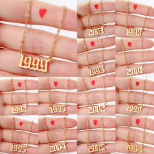  Arany színű ÉVSZÁM medálos nyaklánc, 1999 nyaklánc