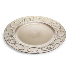  Arany színű karácsonyi kerek dekortálca 33 cm  - pezsgő arany konyhai eszköz