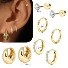  Arany Színű Orvosi Acél Piercing Szett - 8 db egyéb ékszer