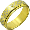  Arany színű sakkmintás, középen forgó nemesascél karikagyűrű-8