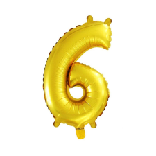  Arany színű szám fólia lufi - 6 party kellék