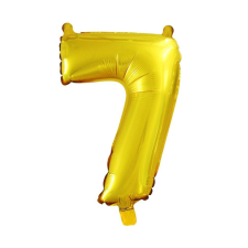 Arany színű szám fólia lufi - 7 party kellék