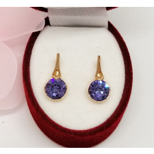 Aranyozott antiallergén fülbevaló Sv. kristállyal, 18 mm fülbevaló