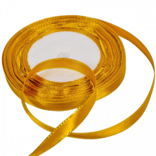  Aranyszélű szatén szalag sötét arany 10mmx25y dekorációs kellék