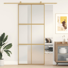aranyszínű ESG tejüveg és alumínium tolóajtó 90 x 205 cm építőanyag