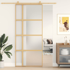 aranyszínű ESG tejüveg és alumínium tolóajtó 90 x 205 cm építőanyag