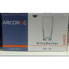 Arcoroc Willy Becher sörös pohár 33cl üveg 12db sörös pohár