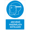  Arcvédő használata kötelező! - öntapadó, 220*330mm