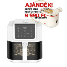 Ardes ARFRYA08LVW 8 literes Air Fryer forrólevegős sütő ajándék ARDES 1T20 kenyérpirítóval fritőz