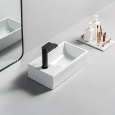 Arezzo design Baltimore 46x26 cm kézmosó, fényes fehér intelligens bevonattal szaniter