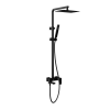Arezzo design Cubefield fekete egykaros kerámiabetétes 3 funkciós zuhanyrendszer zuhanyszettel, esőztetővel, kádtöltő csapteleppel
