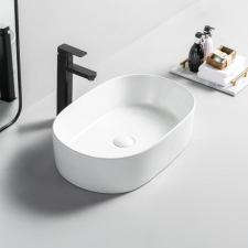 Arezzo design Dayton 56x36,6 cm mosdótál, fényes fehér intelligens bevonattal szaniter