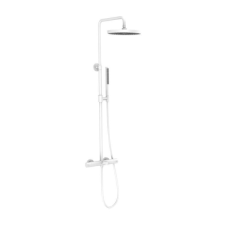 Arezzo design Elegant matt fehér 3 funkciós termosztatikus kádtöltős zuhanyrendszer, zuhanyszettel csaptelep