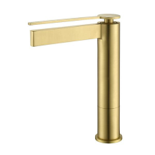Arezzo design Elegant szálcsiszolt arany álló egykaros kerámiabetétes magasított mosdó csaptelep csaptelep