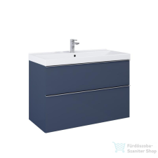 Arezzo design MONTEREY 80 cm-es alsószekrény 2 fiókkal Matt kék színben, szifonkivágással AR-168575 fürdőszoba bútor