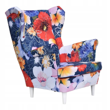  Ari Print Skandináv Szárnyas Fotel Családi Bútorok Mintás Pipacsok bútor