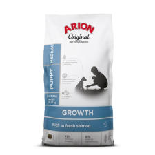 ARION Original Growth Puppy Medium Salmon Rice 12 kg kutyaeledel