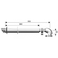 Ariston kondenzációs vízszintes kivezető készlet 60/100-as 3318073 építőanyag