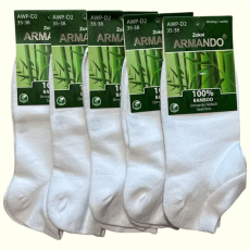 ARMANDO Női bokazokni 100% bamboo 5 pár Fehér