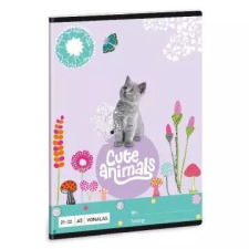 Ars Una Cute Animals: Cica mintás vonalas füzet - 4. osztálytól, A5 füzet