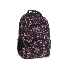 Ars Una : Pearl Blossom Black virágos ergonomikus iskolatáska, hátizsák 33x45x24cm iskolatáska