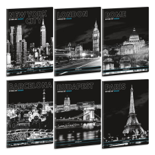 Ars Una Studio Kft. Ars Una A5 extra kapcsos füzet négyzethálós Cities by night (5192) 22 füzet