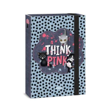 Ars Una Think Pink cicás füzetbox A4 - Ars Una - farmerkék pöttyös füzetbox