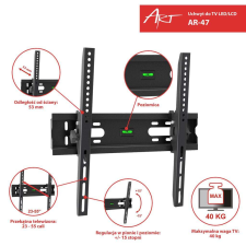 Art AR-47 23-55" LCD TV/Monitor Fali Tartó Fekete tv állvány és fali konzol