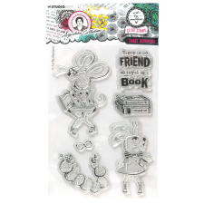 Art by Marlene Smart bookworm Szilikonbélyegző ABM Clear Stamp 1 csomag bélyegző