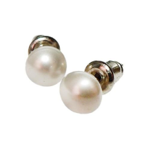 ART CRYSTELLA Fülbevaló, félgömb, gyöngyházfehér SWAROVSKI® gyöngyből, 8mm, ART CRYSTELLA® fülbevaló