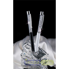ART CRYSTELLA Golyóstoll, felül fehér kristályokkal, 14 cm, Crystals from SWAROVSKI®, krémfehér toll