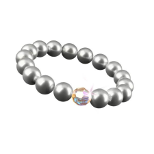 ART CRYSTELLA Karkötő, ezüst SWAROVSKI® gyöngyből, színjátszós fehér kristállyal, 10 mm, ART CRYSTELLA® M ajándéktárgy